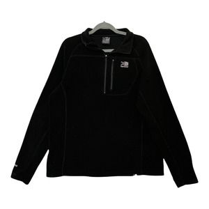 Karrimor XL Mens Black Long Sleeve Casual 1/4 Zip Pockets Pullover Fleece Jacket